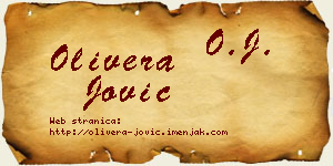 Olivera Jović vizit kartica